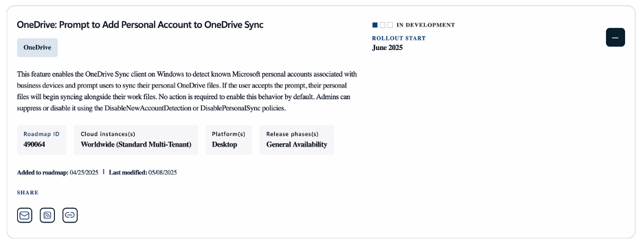 OneDrive Microsoft Announcement
